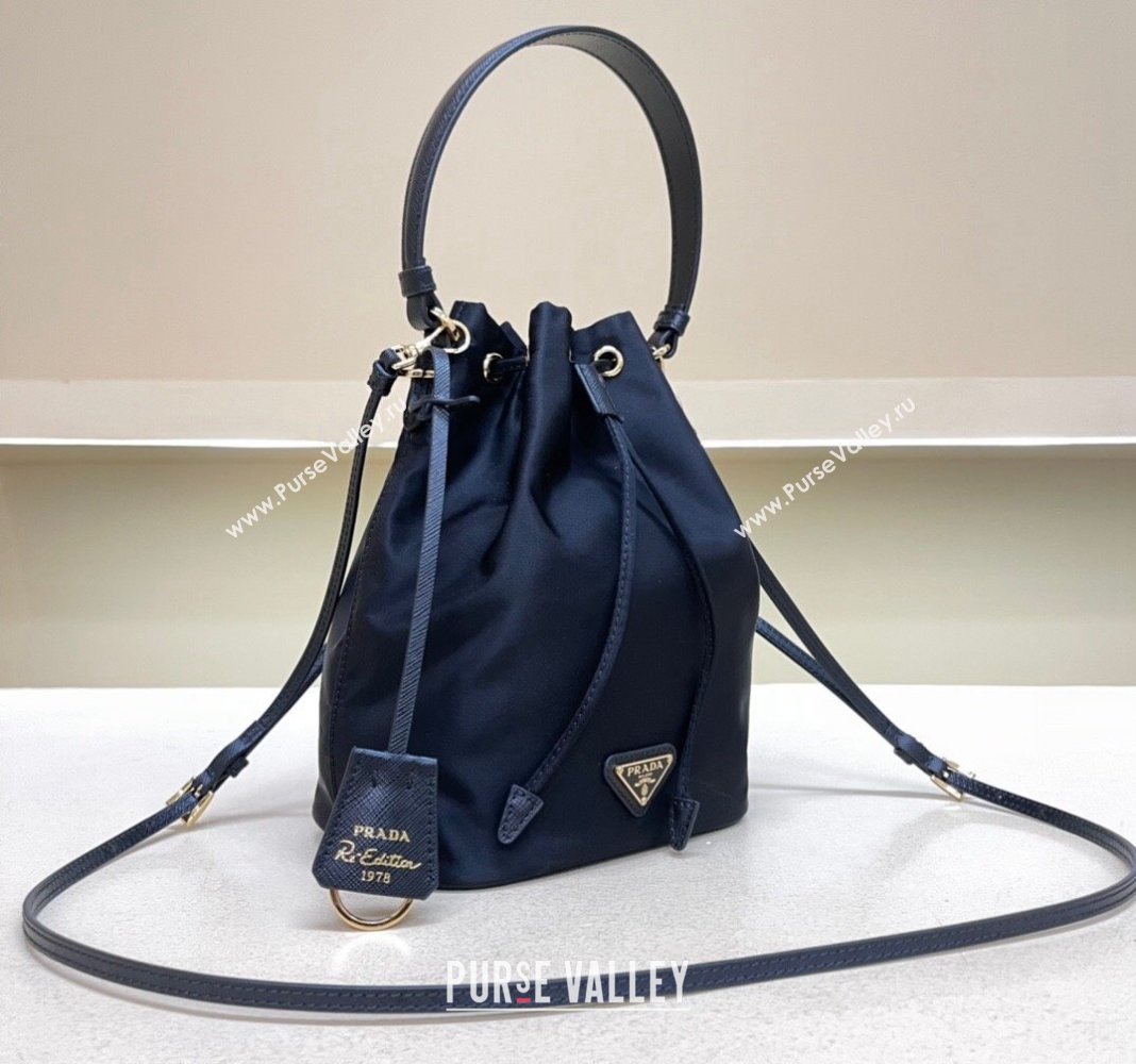 Prada Re-Edition 1978 Re-Nylon Bucket mini-bag 1BE067 Navy Blue 2024 (YZ-240312105)