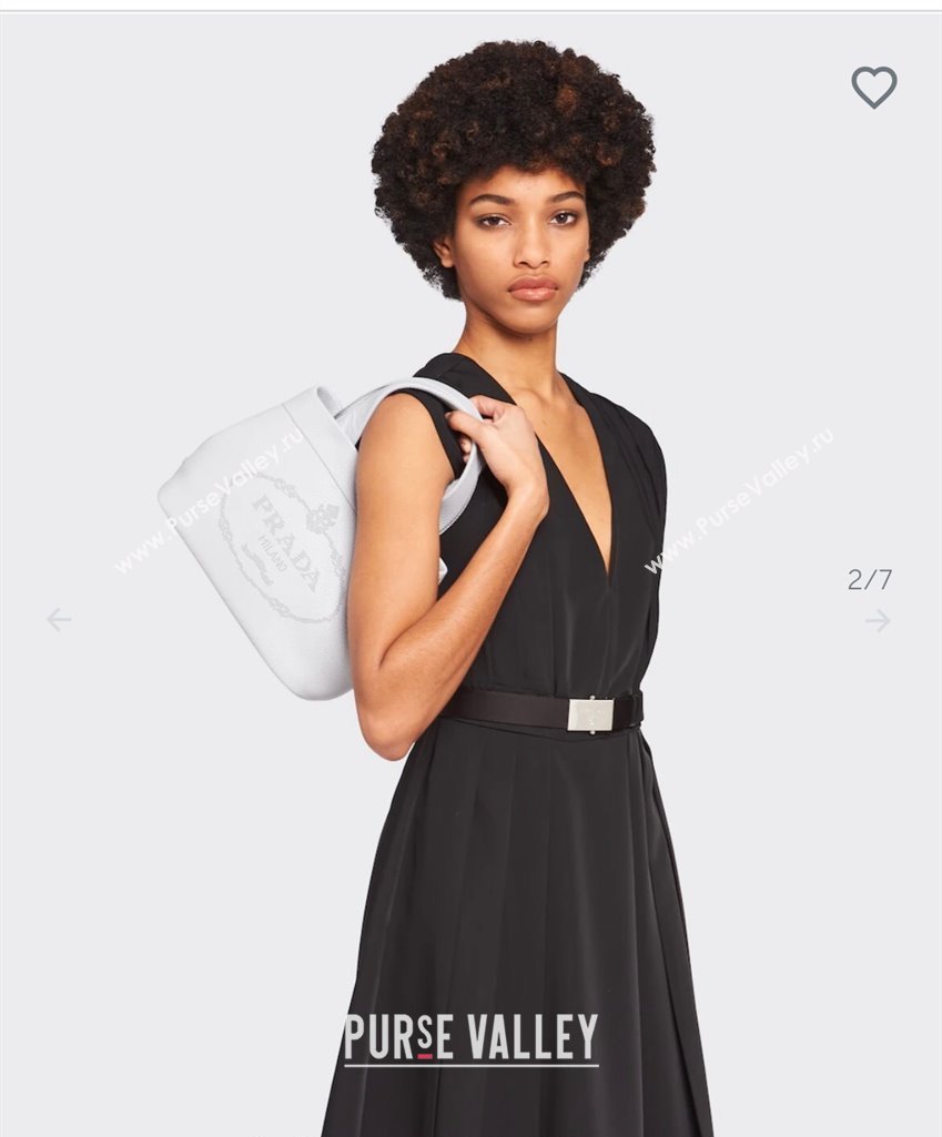 Prada Grained Leather Tote Bag 1BC384 White 2024 (YZ-240312117)