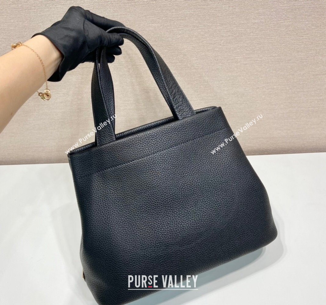 Prada Grained Leather Tote Bag 1BC384 Black 2024 (YZ-240312116)