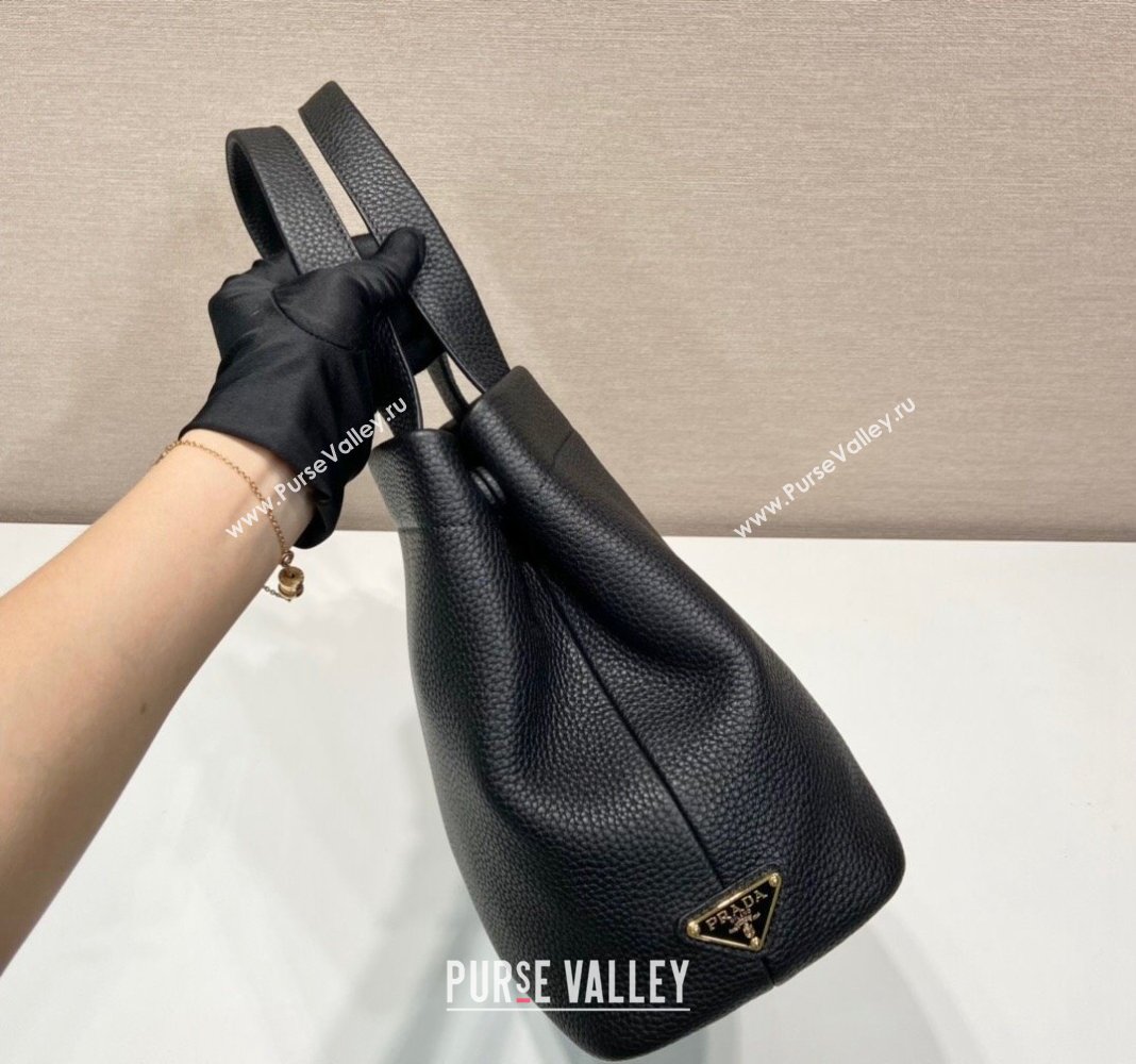 Prada Grained Leather Tote Bag 1BC384 Black 2024 (YZ-240312116)