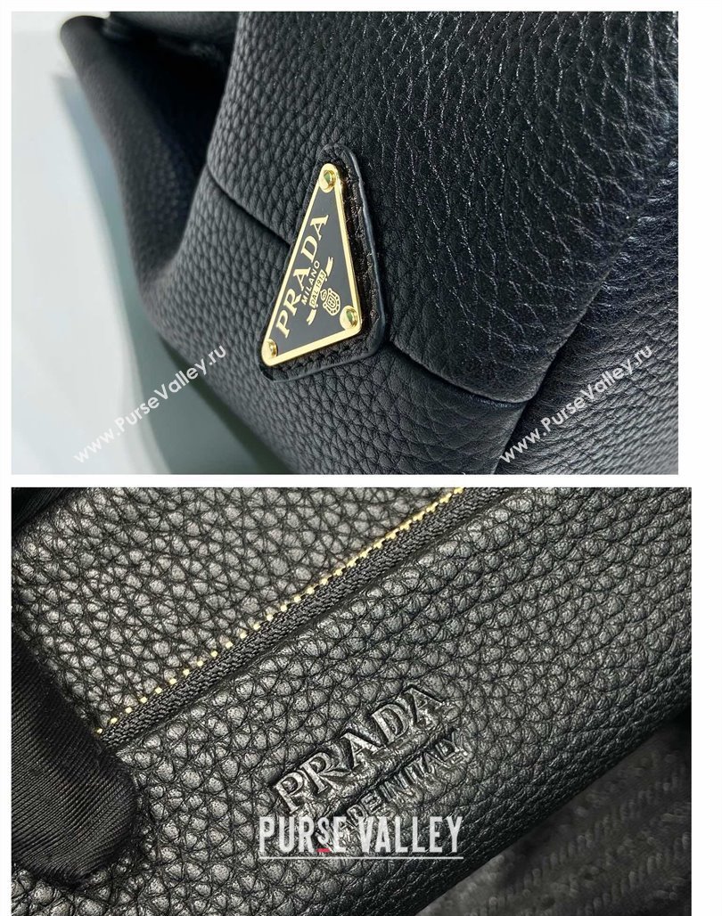 Prada Grained Leather Tote Bag 1BC384 Black 2024 (YZ-240312116)