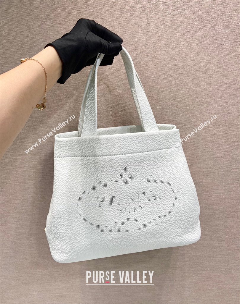 Prada Grained Leather Tote Bag 1BC384 White 2024 (YZ-240312117)