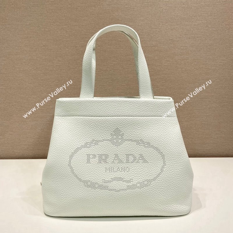 Prada Grained Leather Tote Bag 1BC384 White 2024 (YZ-240312117)