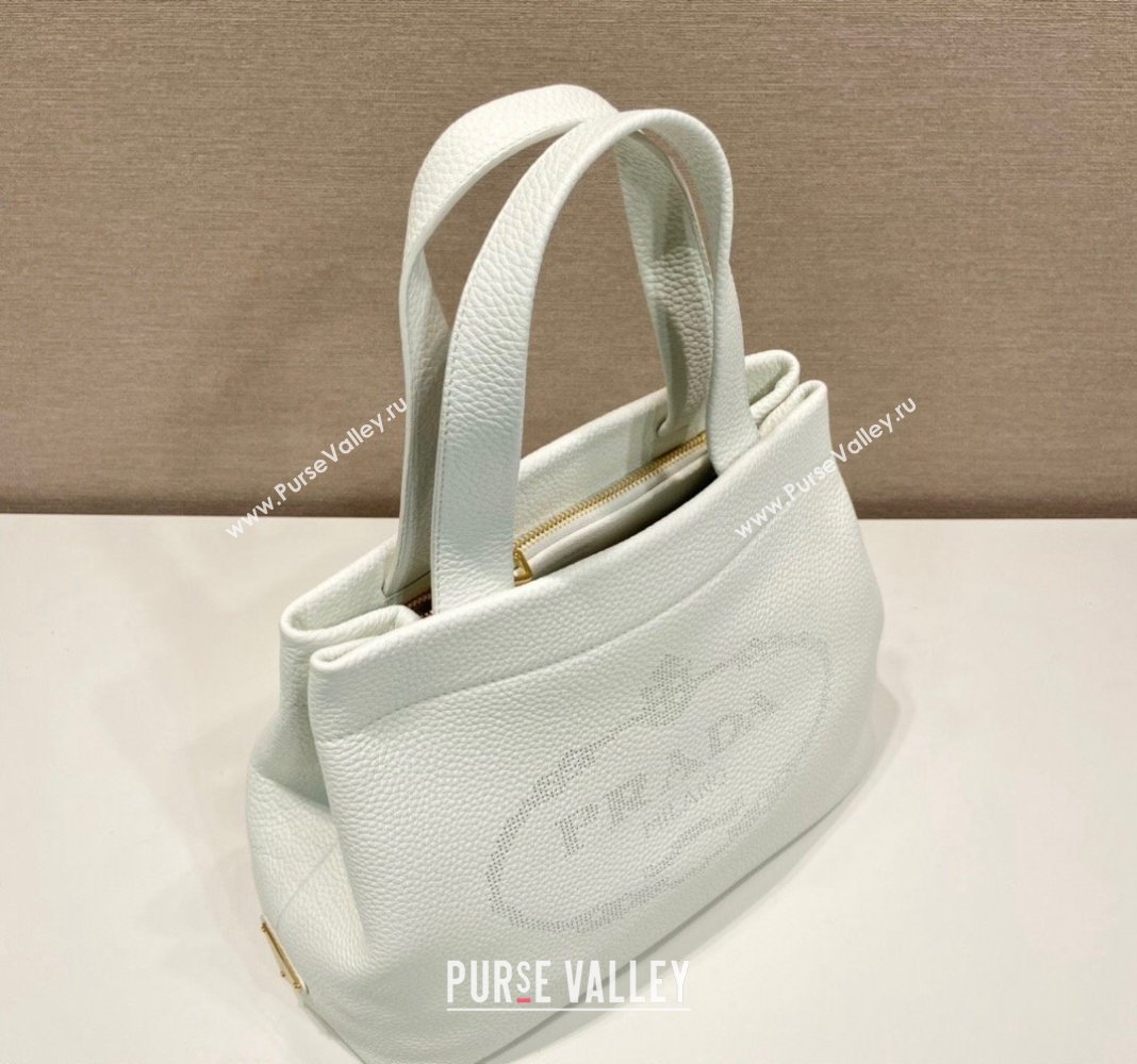 Prada Grained Leather Tote Bag 1BC384 White 2024 (YZ-240312117)