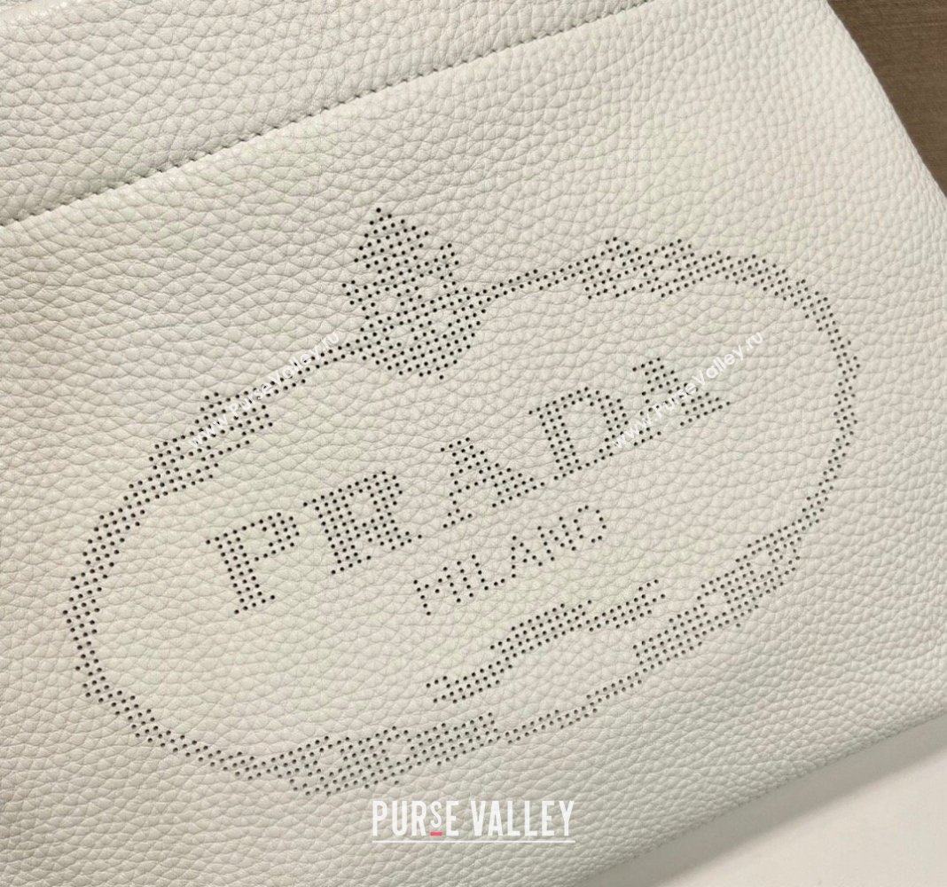 Prada Grained Leather Tote Bag 1BC384 White 2024 (YZ-240312117)
