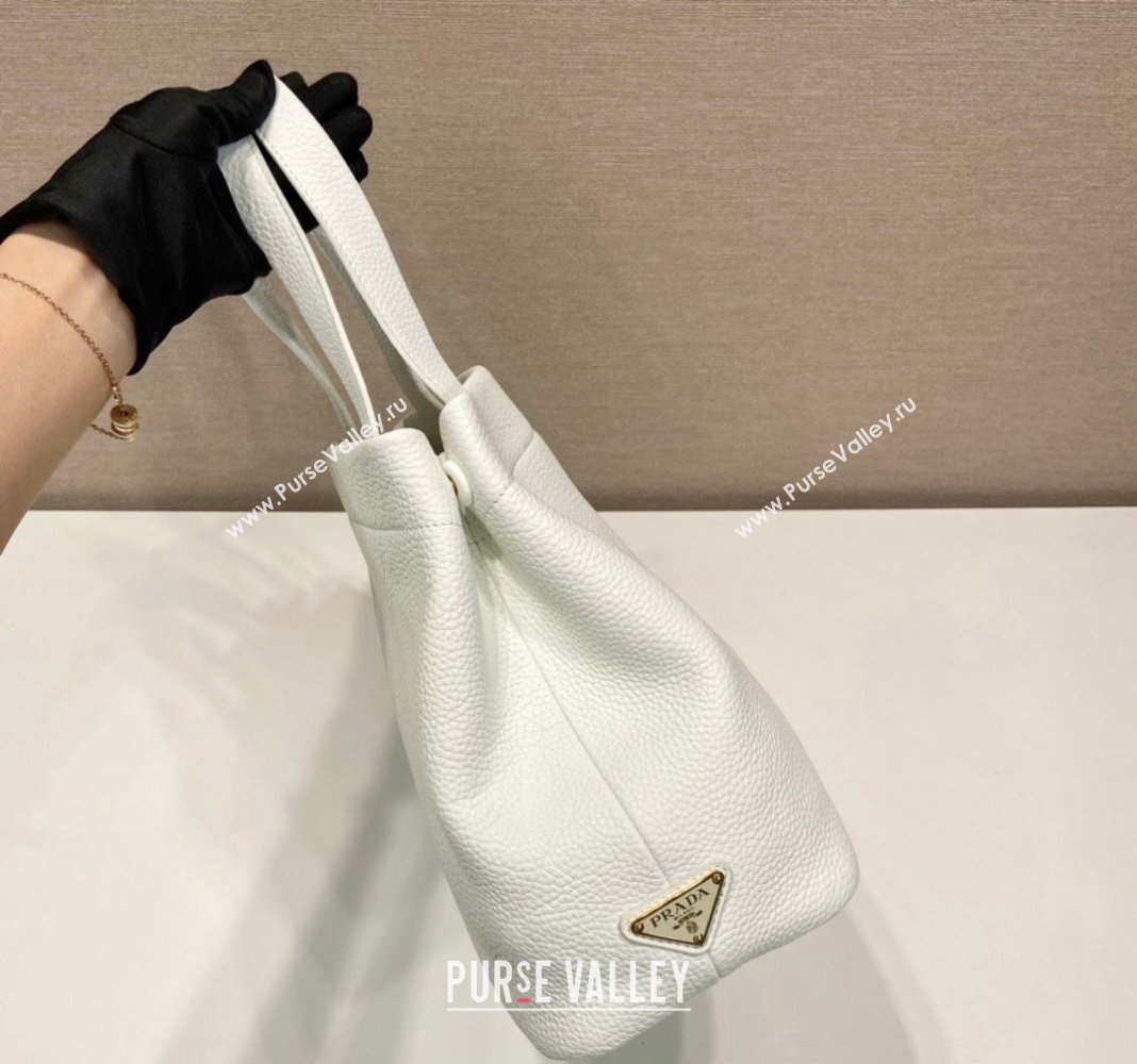 Prada Grained Leather Tote Bag 1BC384 White 2024 (YZ-240312117)