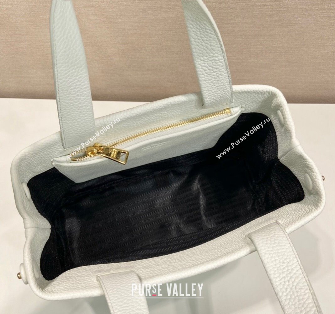 Prada Grained Leather Tote Bag 1BC384 White 2024 (YZ-240312117)