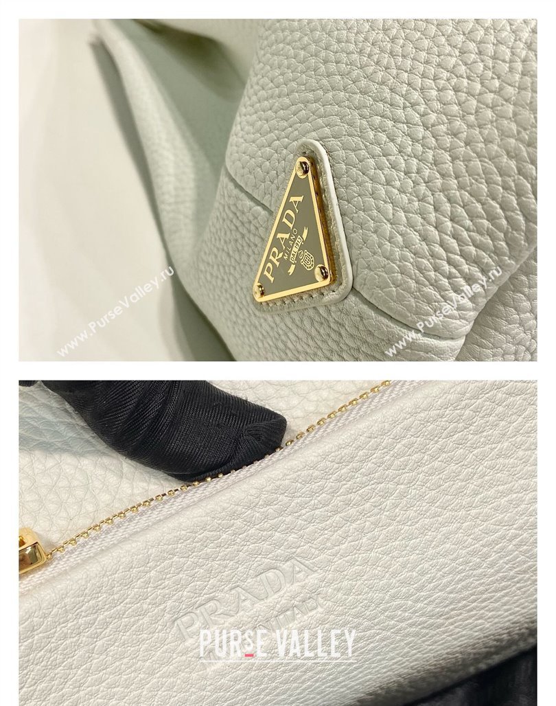Prada Grained Leather Tote Bag 1BC384 White 2024 (YZ-240312117)