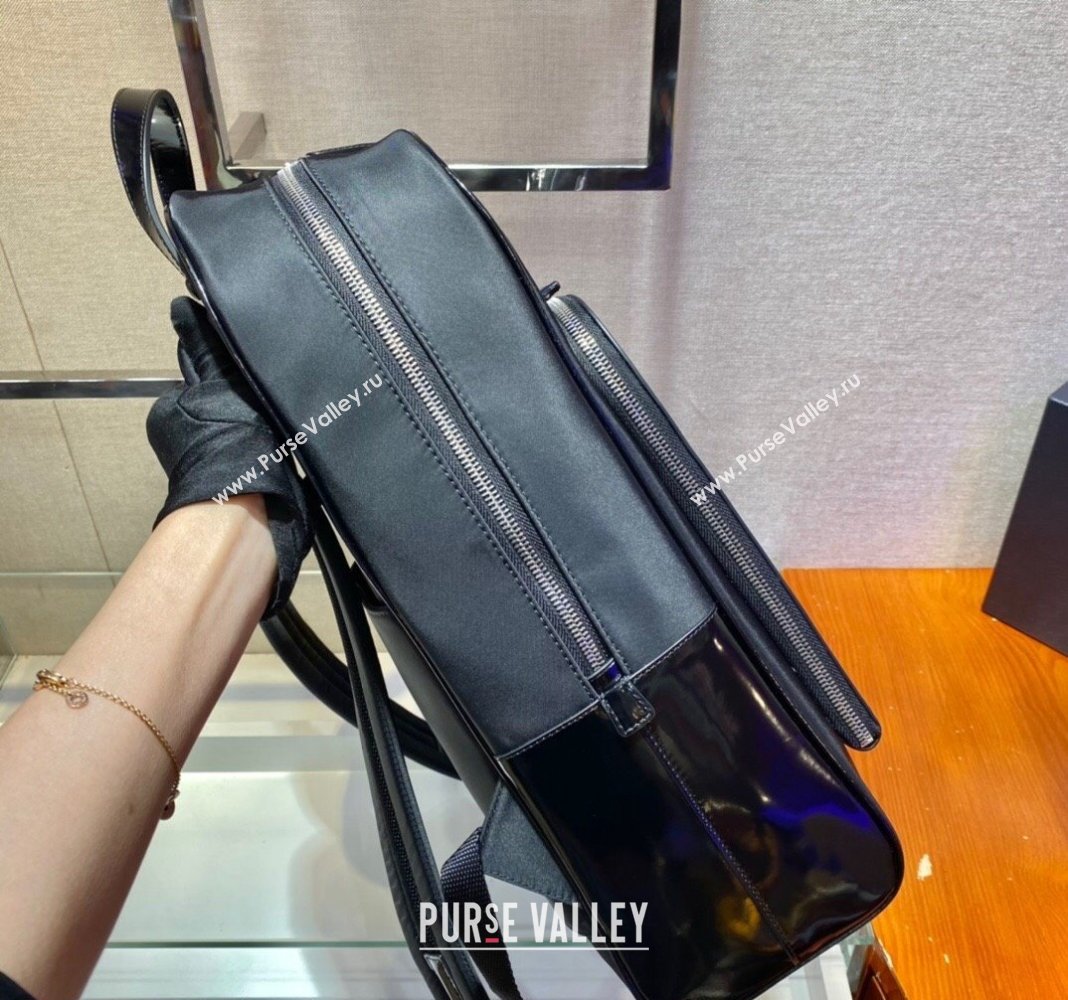 Prada Mens Re-Nylon and leather backpack bag 2VZ084 black 2024 (YZ-240312088)