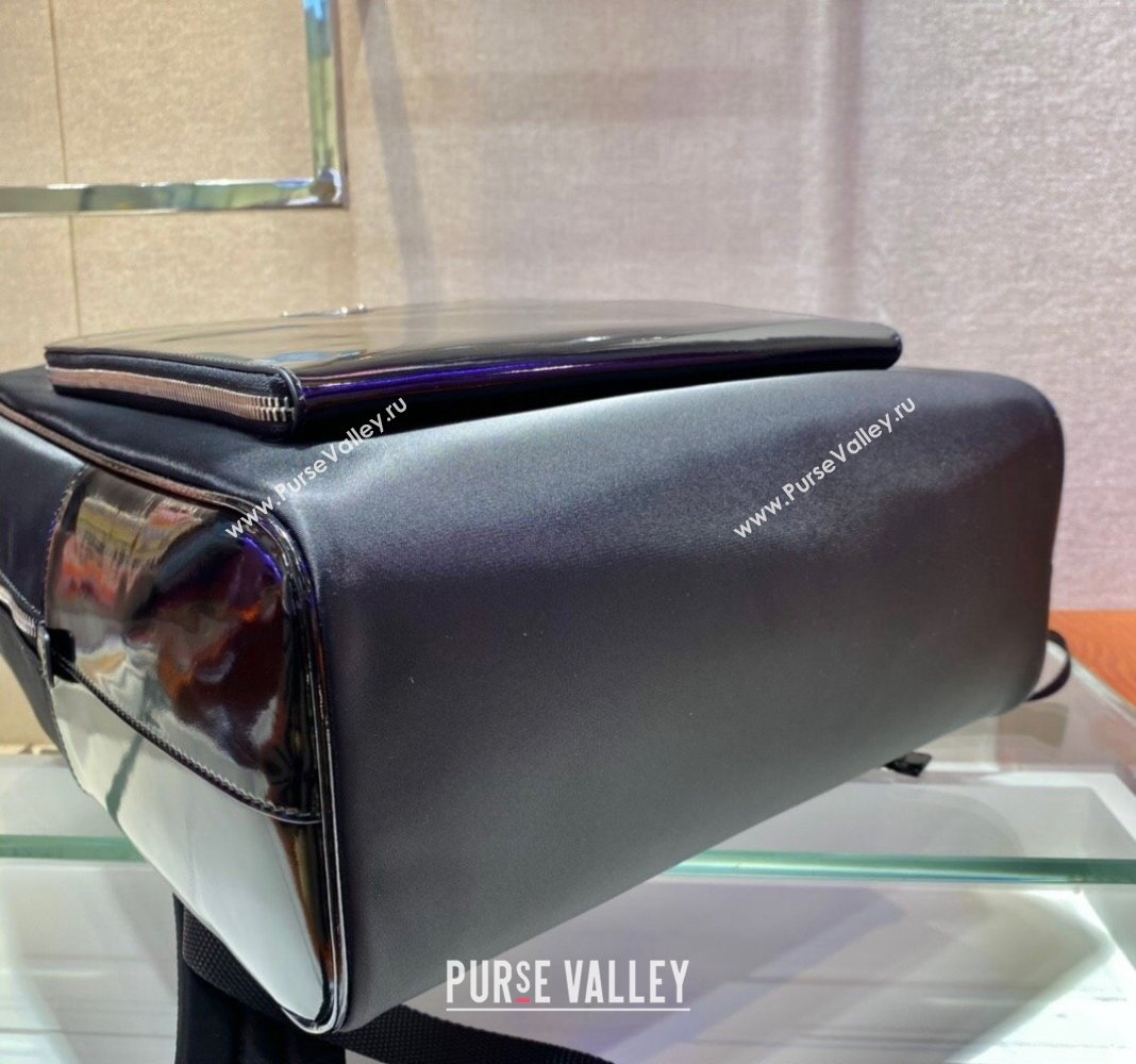 Prada Mens Re-Nylon and leather backpack bag 2VZ084 black 2024 (YZ-240312088)