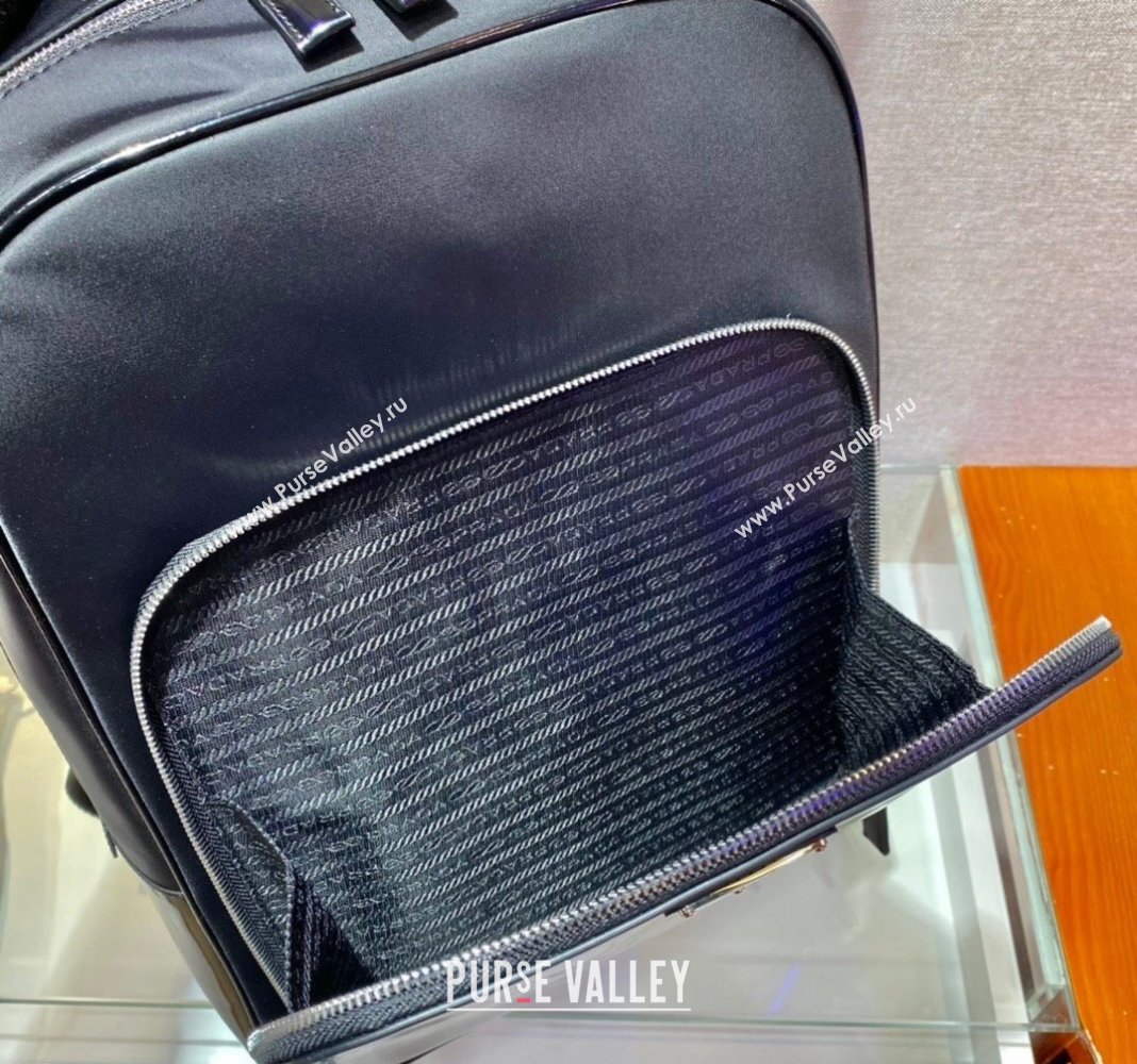 Prada Mens Re-Nylon and leather backpack bag 2VZ084 black 2024 (YZ-240312088)