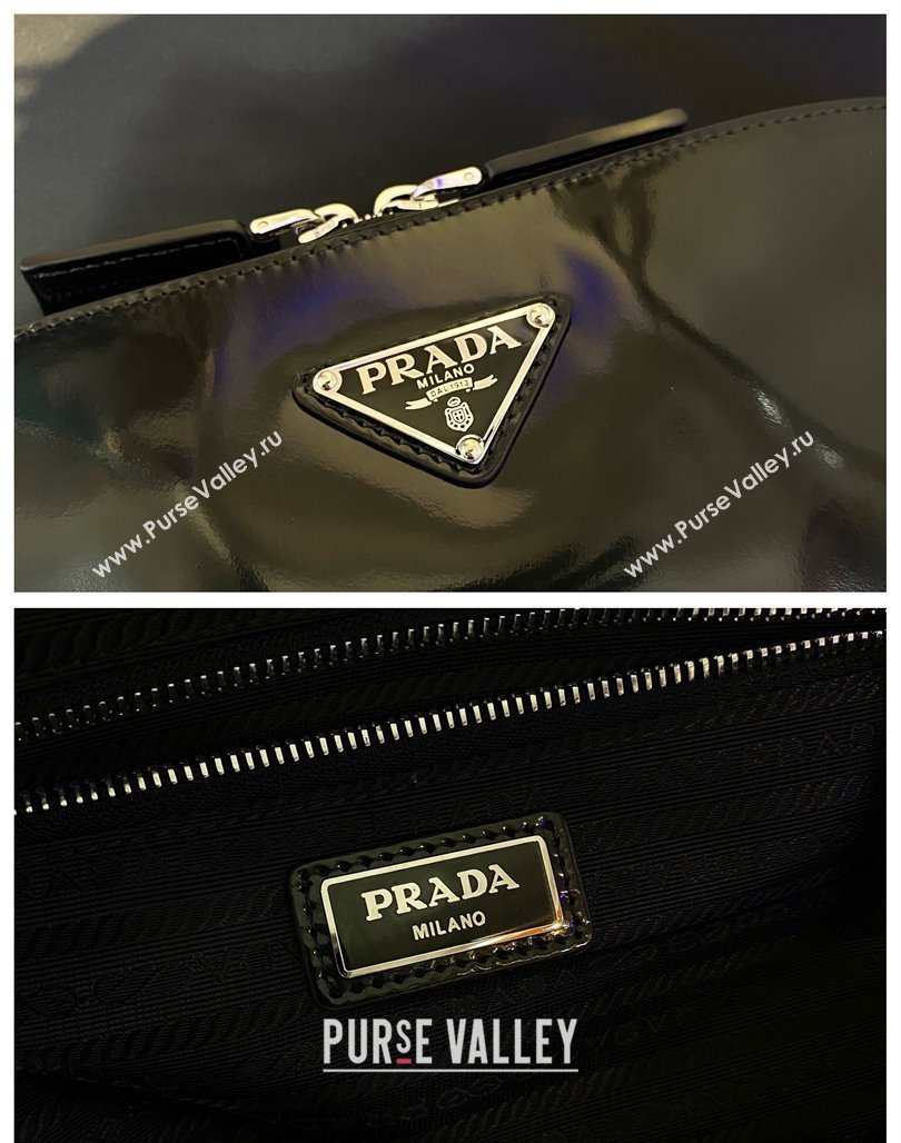 Prada Mens Re-Nylon and leather backpack bag 2VZ084 black 2024 (YZ-240312088)