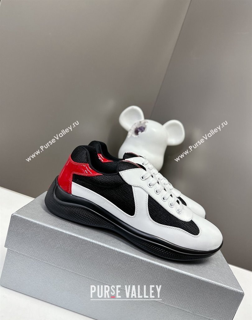 Prada Americas Cup Patent Rubber and Bike Fabric Sneakers White/Other 2024 0327 (MD-240327153)