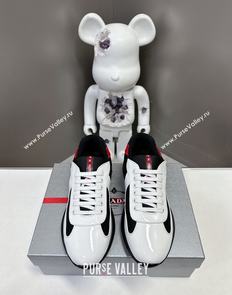 Prada Americas Cup Patent Rubber and Bike Fabric Sneakers White/Other 2024 0327 (MD-240327153)