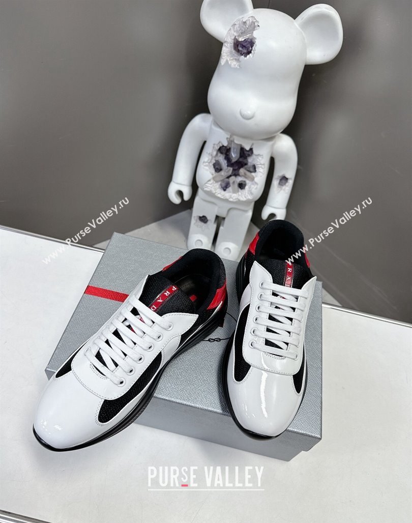 Prada Americas Cup Patent Rubber and Bike Fabric Sneakers White/Other 2024 0327 (MD-240327153)