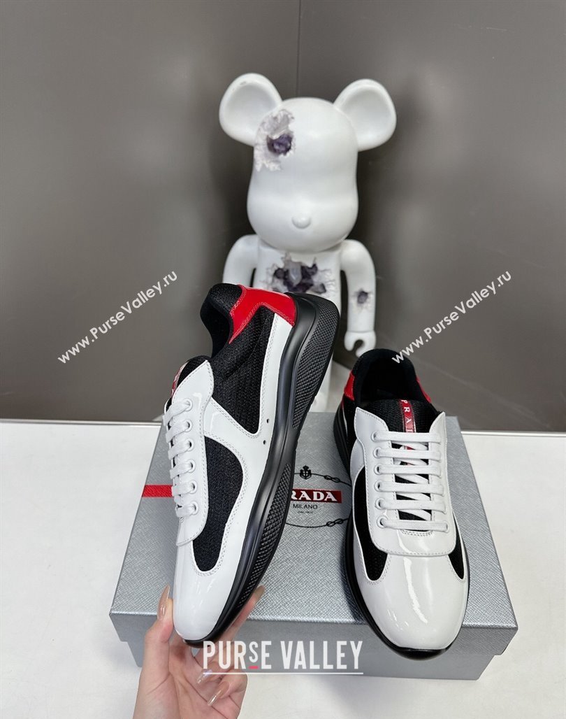 Prada Americas Cup Patent Rubber and Bike Fabric Sneakers White/Other 2024 0327 (MD-240327153)