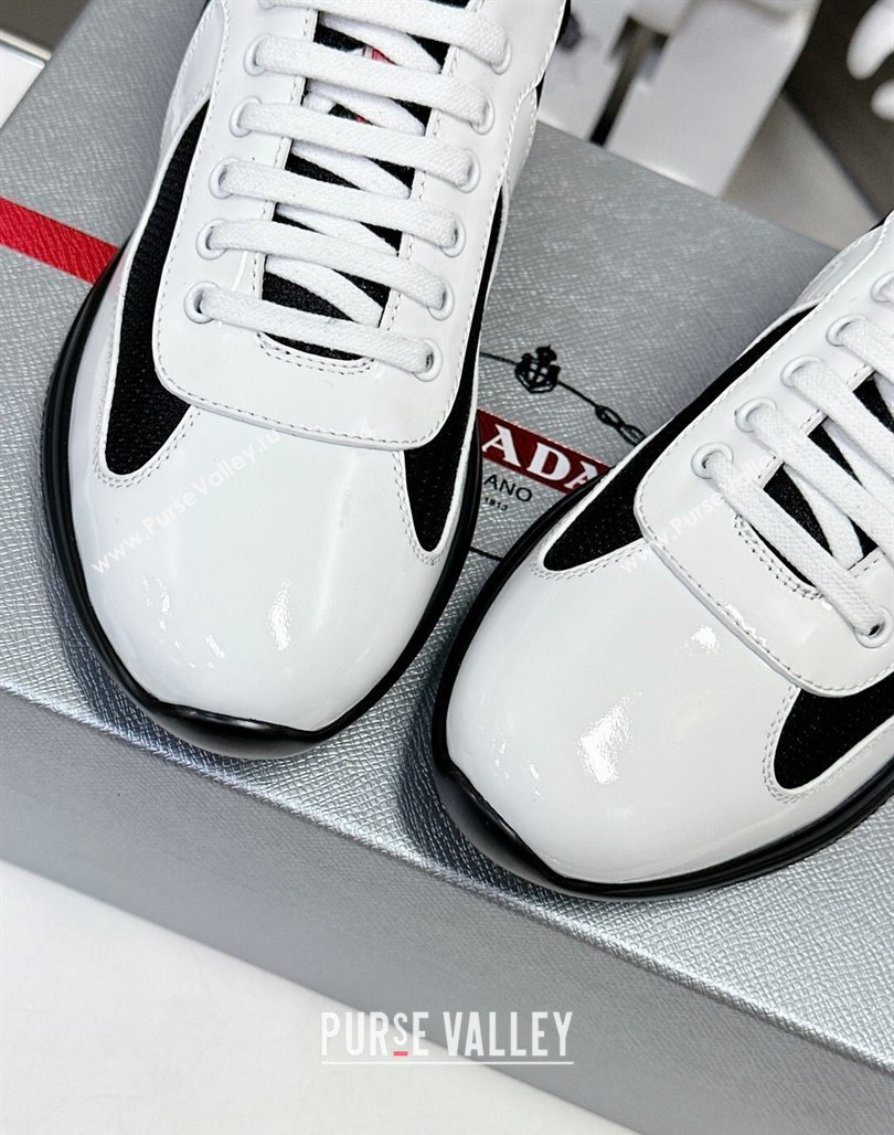 Prada Americas Cup Patent Rubber and Bike Fabric Sneakers White/Other 2024 0327 (MD-240327153)