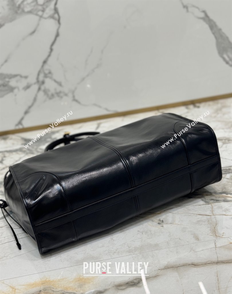 Prada Large leather handbag 1BA439 Black 2024 (YZ-240417001)