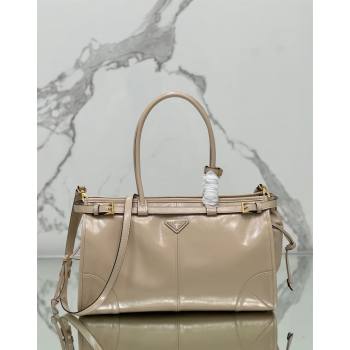 Prada Large leather handbag 1BA433 Nude 2024 (YZ-240417006)