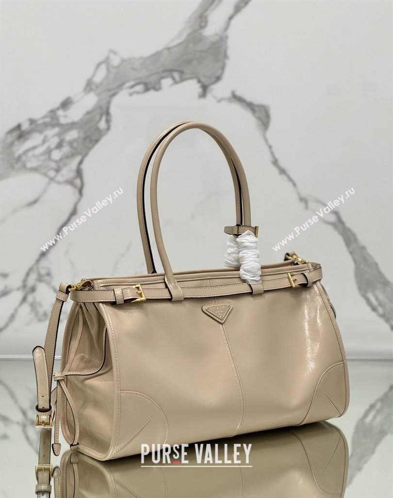 Prada Large leather handbag 1BA433 Nude 2024 (YZ-240417006)