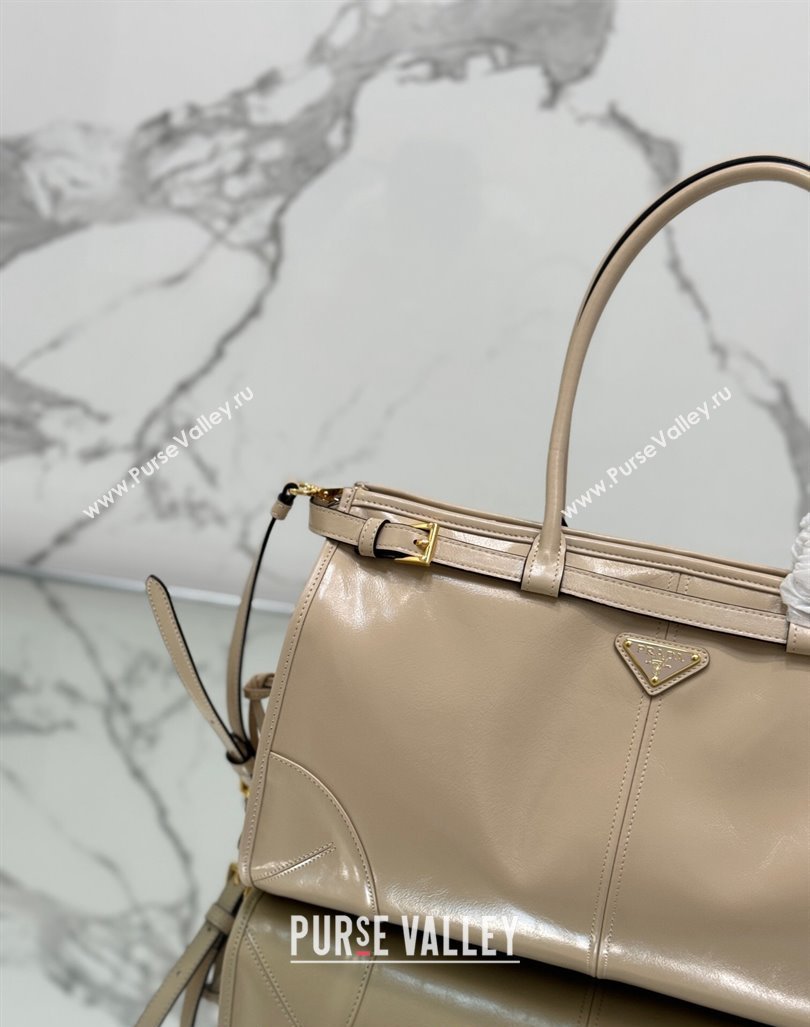 Prada Large leather handbag 1BA433 Nude 2024 (YZ-240417006)