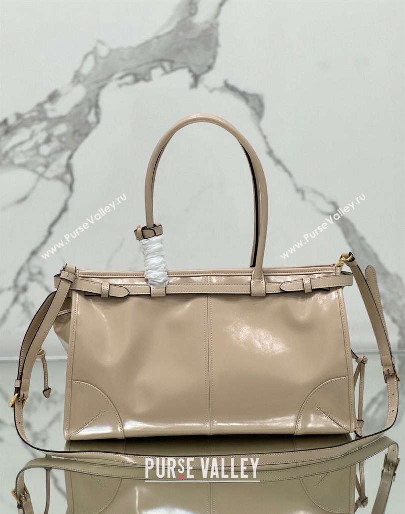 Prada Large leather handbag 1BA433 Nude 2024 (YZ-240417006)