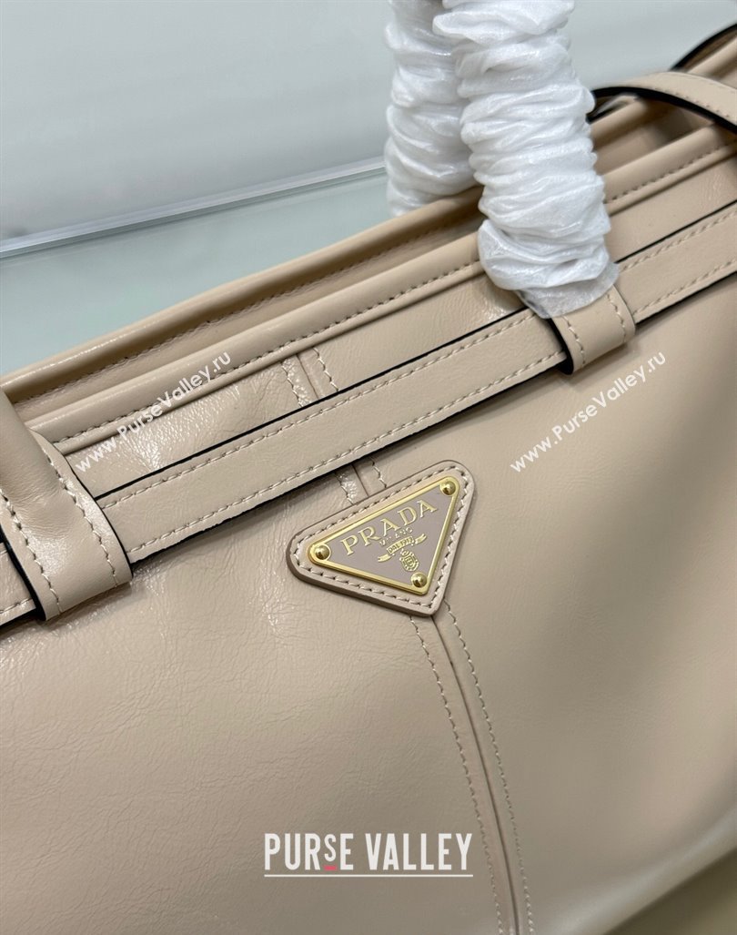 Prada Large leather handbag 1BA433 Nude 2024 (YZ-240417006)