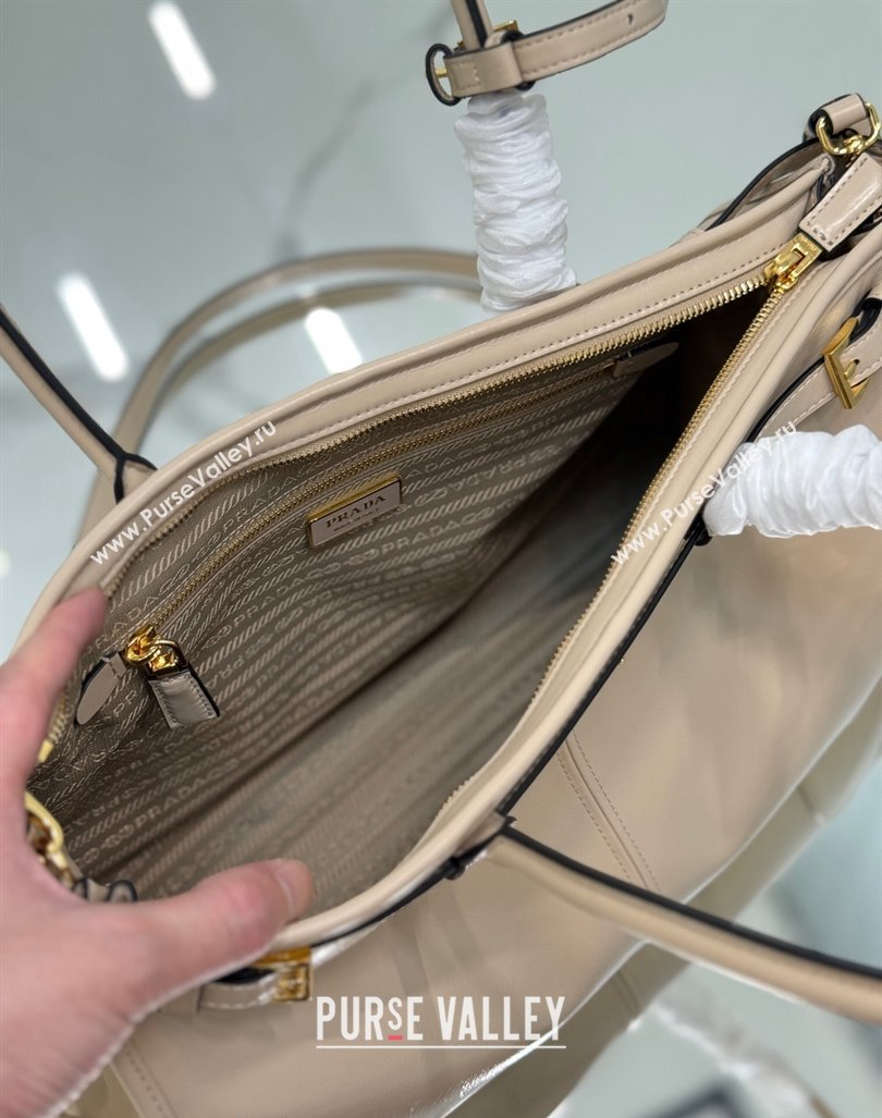 Prada Large leather handbag 1BA433 Nude 2024 (YZ-240417006)