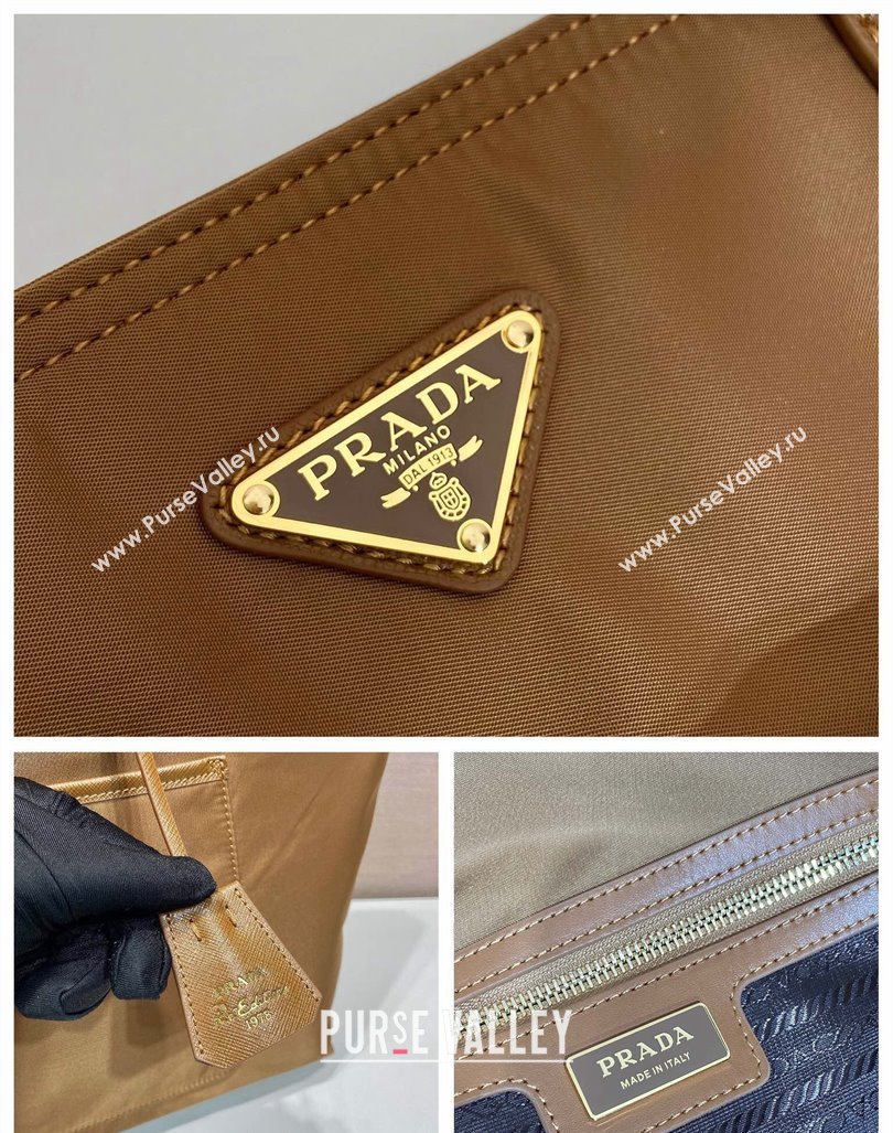 Prada Re-Edition 1978 large Re-Nylon and Saffiano leather tote bag 1BG527 Cork Beige 2024 (YZ-240416031)