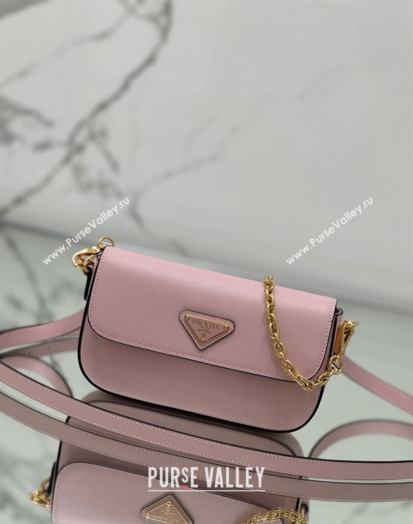 Prada Saffiano leather mini-bag 1BD356 Pink 2024 (YZ-240416071)