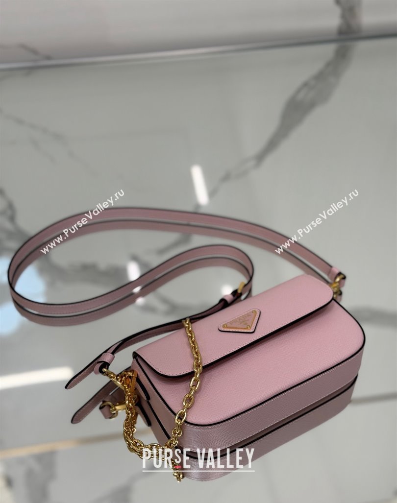 Prada Saffiano leather mini-bag 1BD356 Pink 2024 (YZ-240416071)