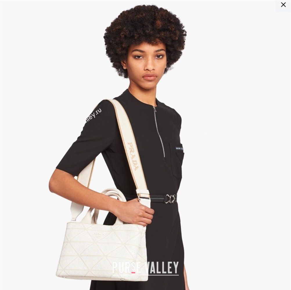 Prada Quilted Cotton Canvas Tote bag 1BG439 Black 2024 (YZ-240417014)