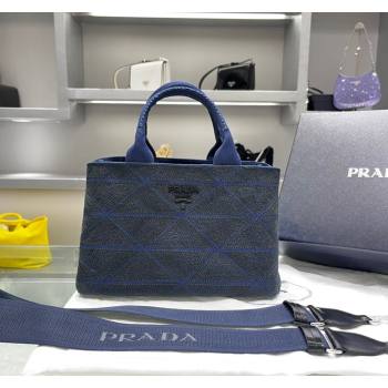 Prada Quilted Cotton Canvas Tote bag 1BG439 Blue 2024 (YZ-240417012)