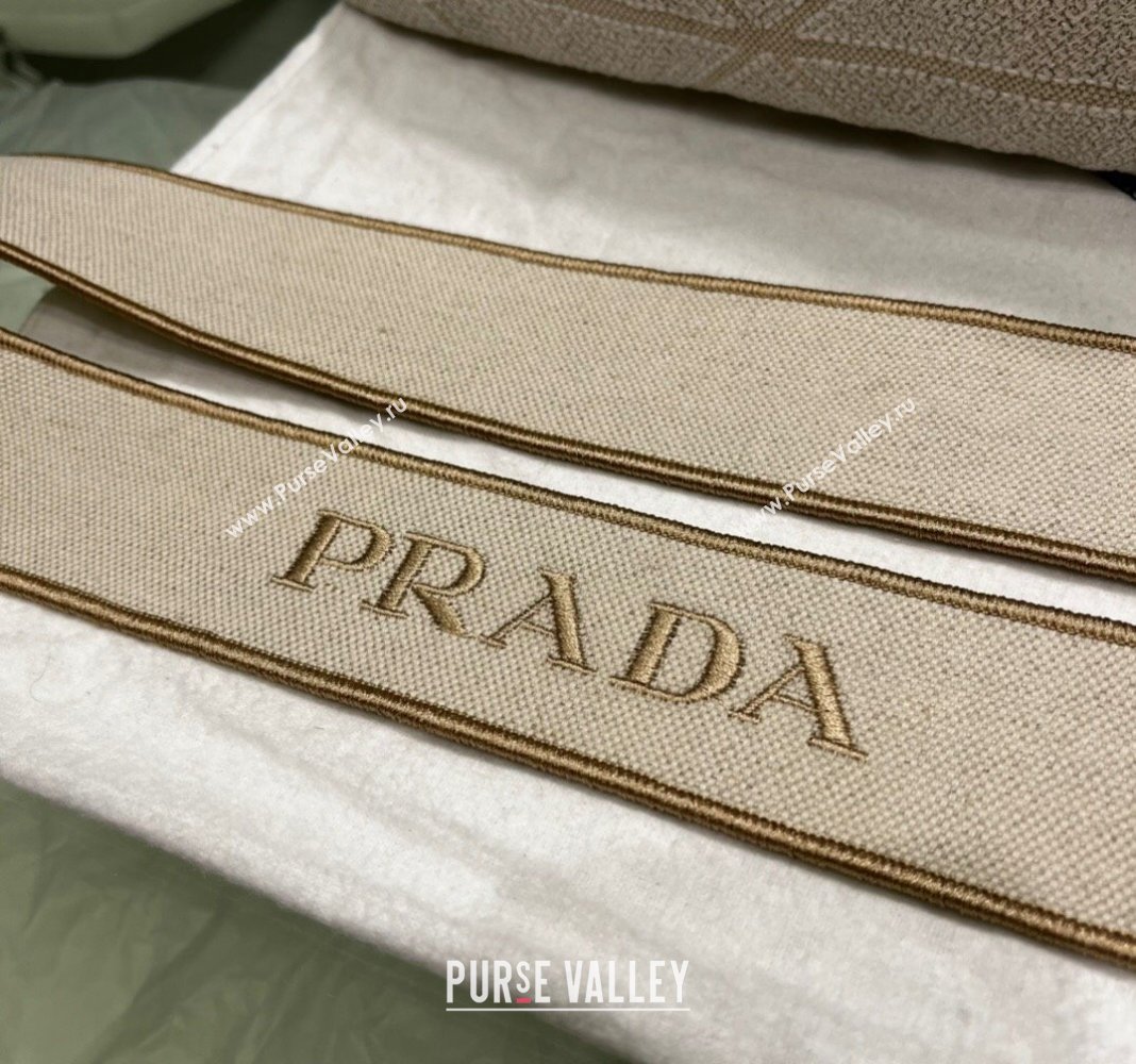 Prada Quilted Cotton Canvas Tote bag 1BG439 White 2024 (YZ-240417013)