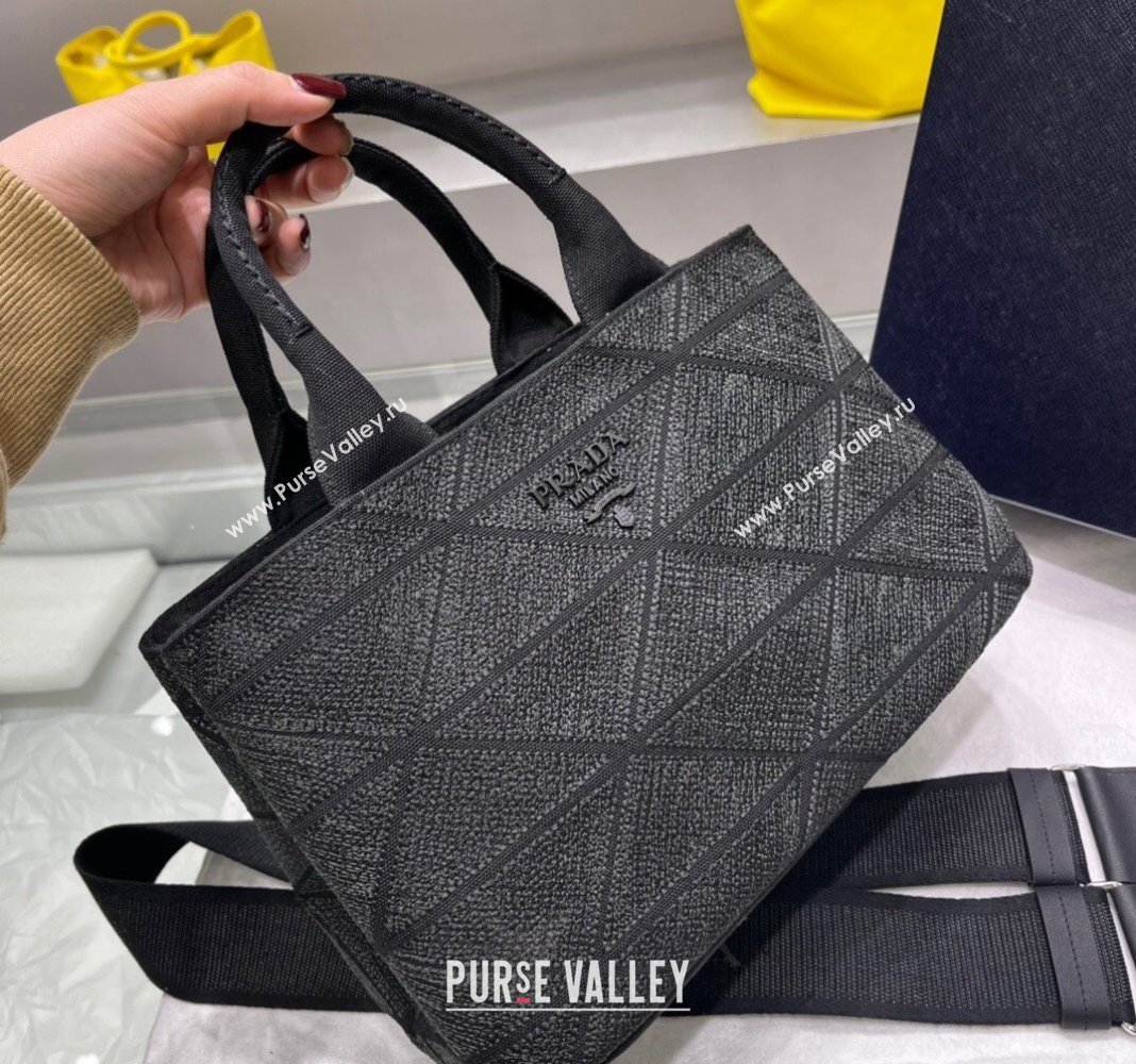Prada Quilted Cotton Canvas Tote bag 1BG439 Black 2024 (YZ-240417014)