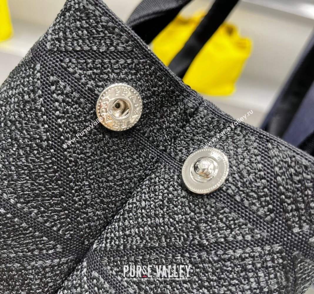 Prada Quilted Cotton Canvas Tote bag 1BG439 Black 2024 (YZ-240417014)