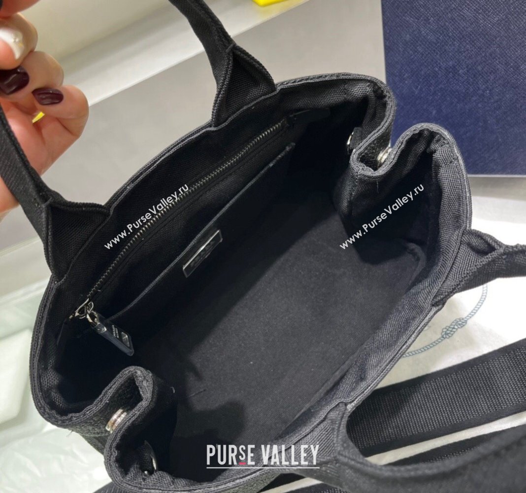 Prada Quilted Cotton Canvas Tote bag 1BG439 Black 2024 (YZ-240417014)