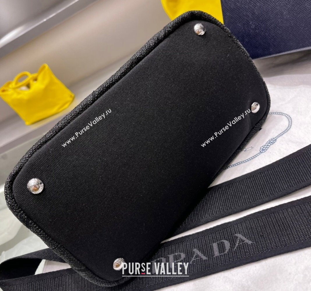 Prada Quilted Cotton Canvas Tote bag 1BG439 Black 2024 (YZ-240417014)