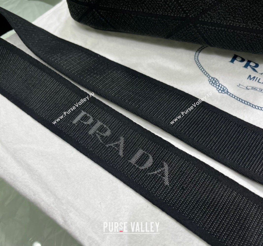 Prada Quilted Cotton Canvas Tote bag 1BG439 Black 2024 (YZ-240417014)