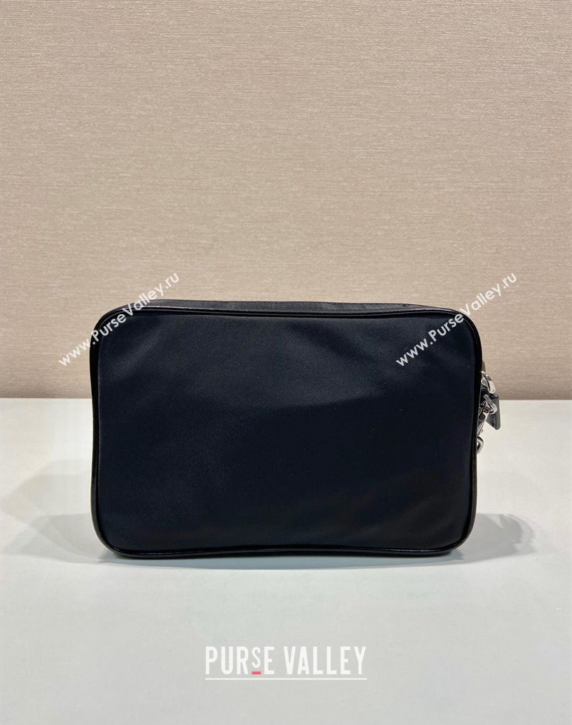 Prada Mens Re-Nylon and brushed leather pouch Black 2024 2VF041 (YZ-240416046)