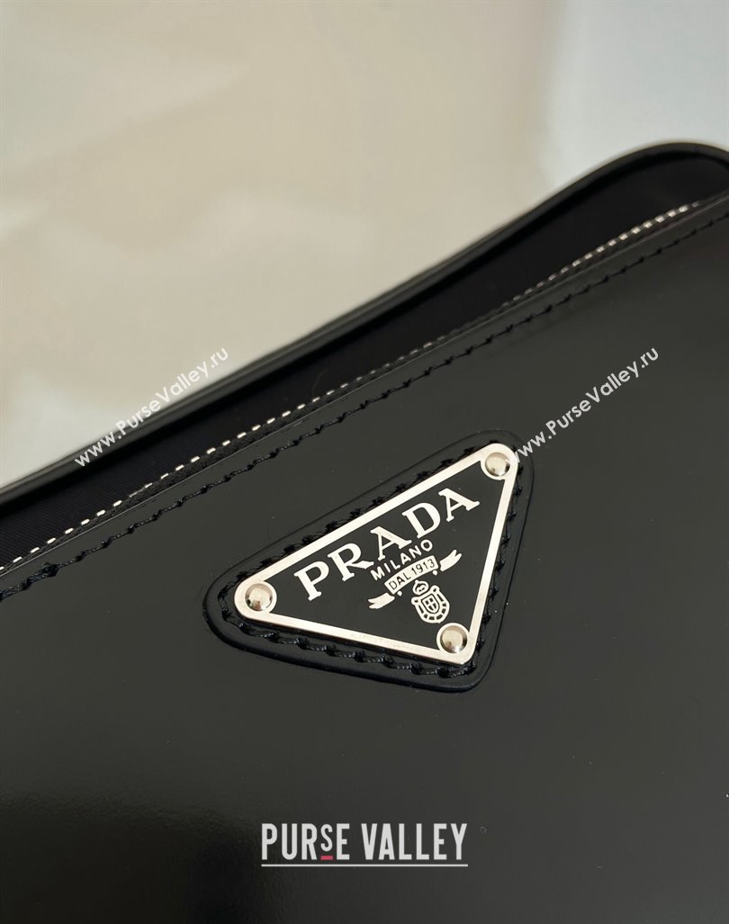 Prada Mens Re-Nylon and brushed leather pouch Black 2024 2VF041 (YZ-240416046)