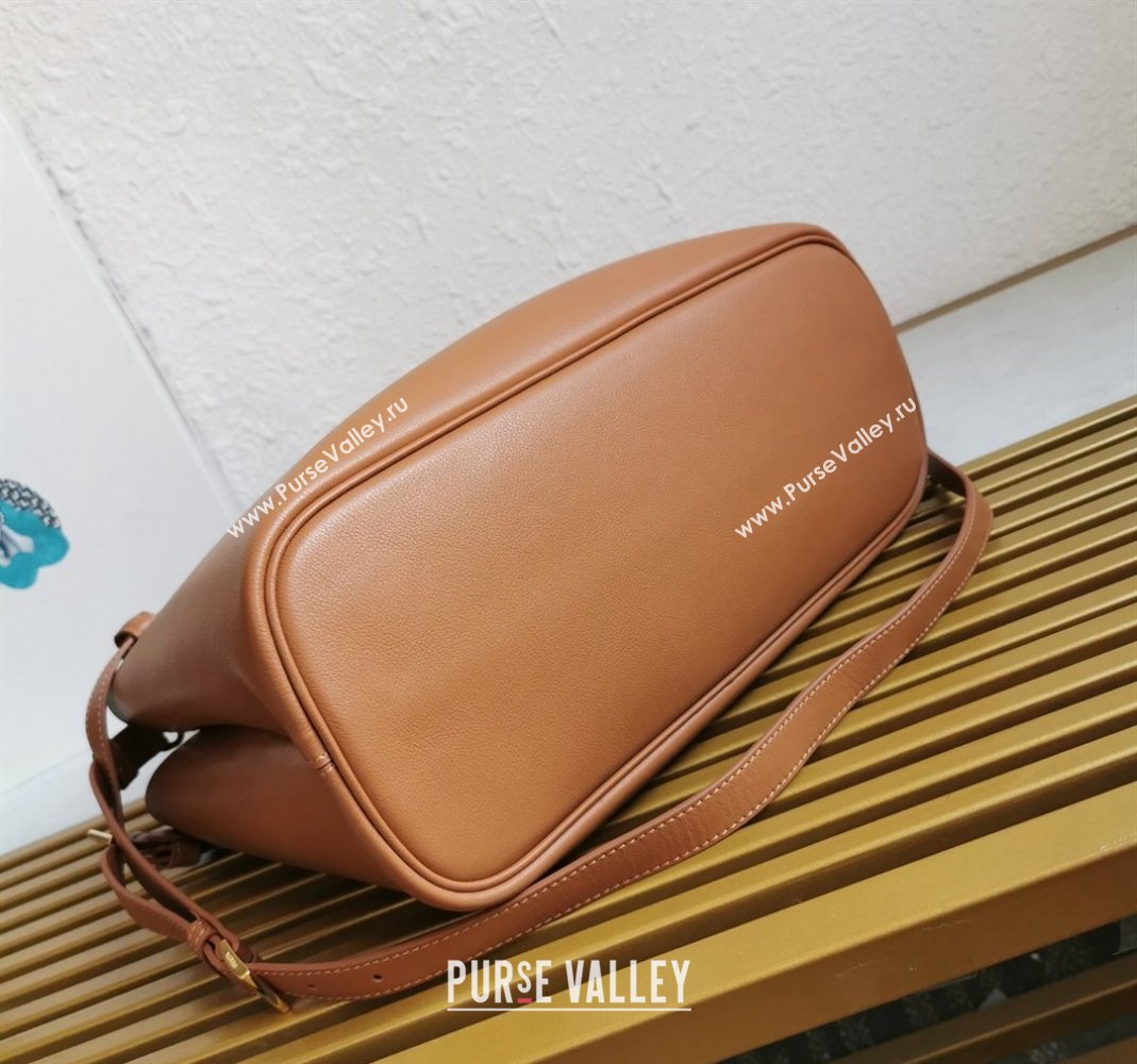 Prada Buckle medium leather handbag with double belt Brown 2024 1BA417 (YZ-240416039)