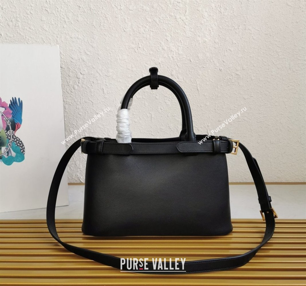 Prada Buckle small leather handbag with double belt Black 2024 1BA418 (YZ-240416041)