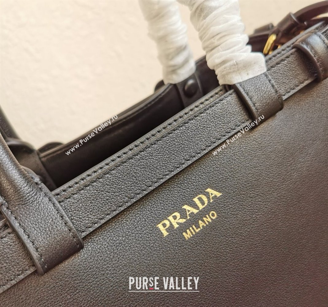 Prada Buckle small leather handbag with double belt Black 2024 1BA418 (YZ-240416041)