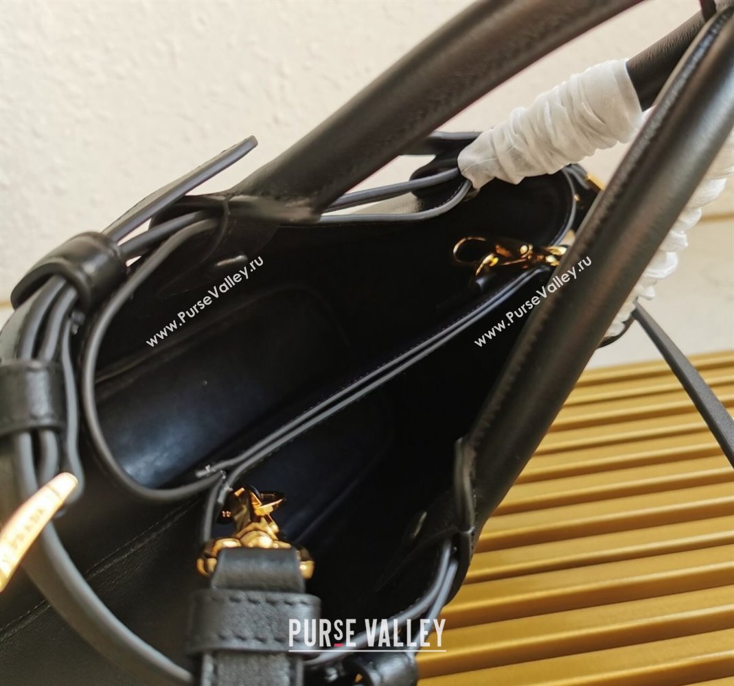 Prada Buckle small leather handbag with double belt Black 2024 1BA418 (YZ-240416041)