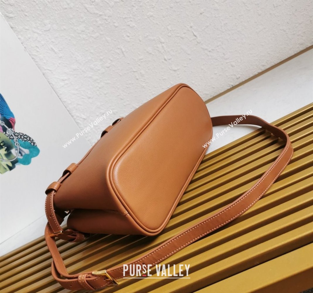 Prada Buckle small leather handbag with double belt Brown 2024 1BA418 (YZ-240416042)