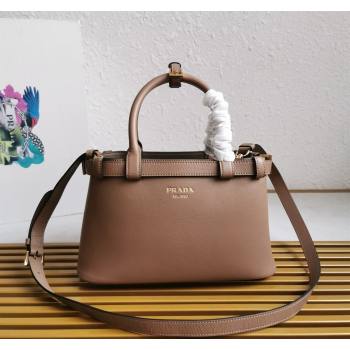 Prada Buckle small leather handbag with double belt Powder Beige 2024 1BA418 (YZ-240416043)
