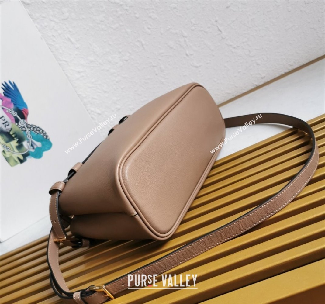 Prada Buckle small leather handbag with double belt Powder Beige 2024 1BA418 (YZ-240416043)