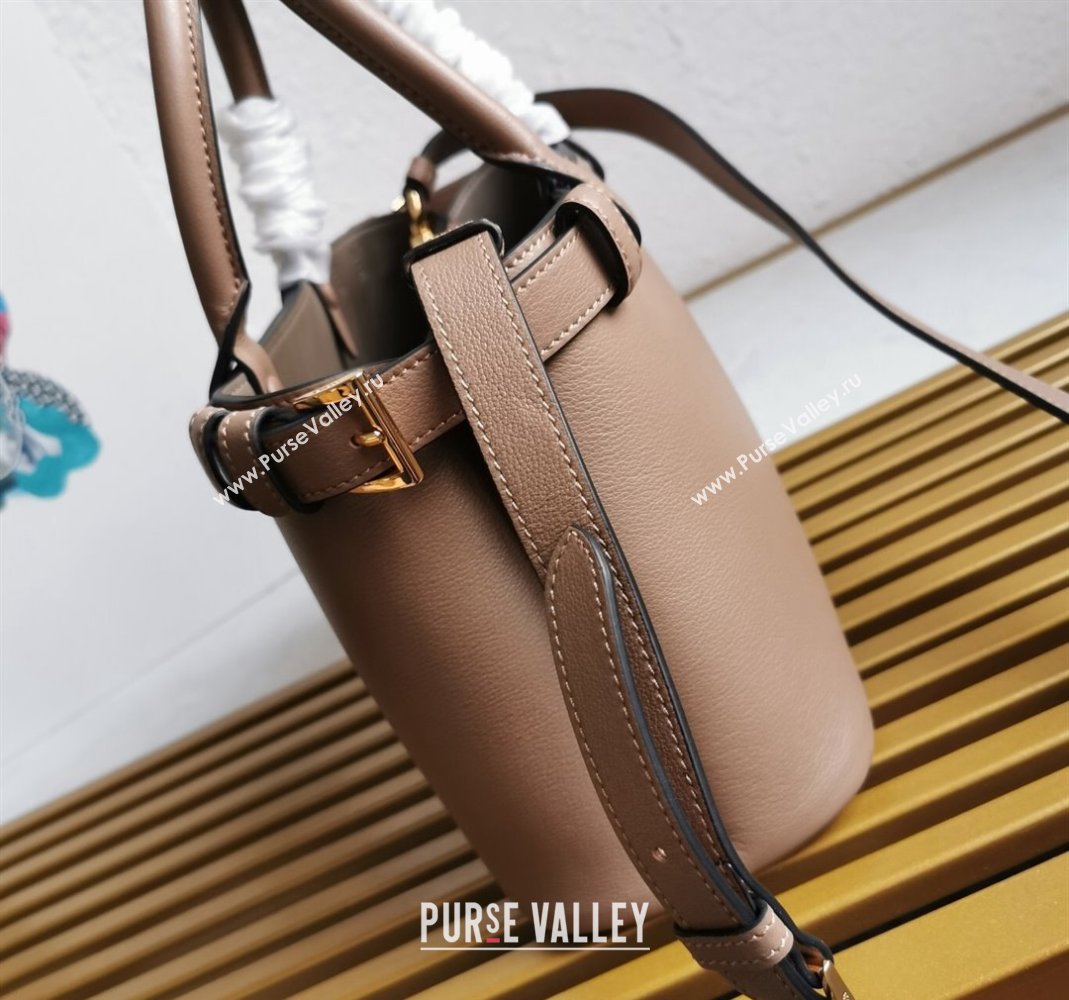 Prada Buckle small leather handbag with double belt Powder Beige 2024 1BA418 (YZ-240416043)