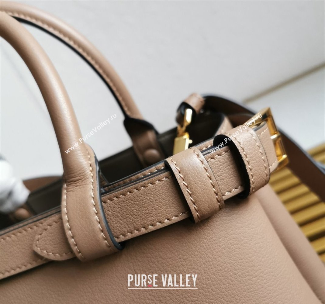 Prada Buckle small leather handbag with double belt Powder Beige 2024 1BA418 (YZ-240416043)